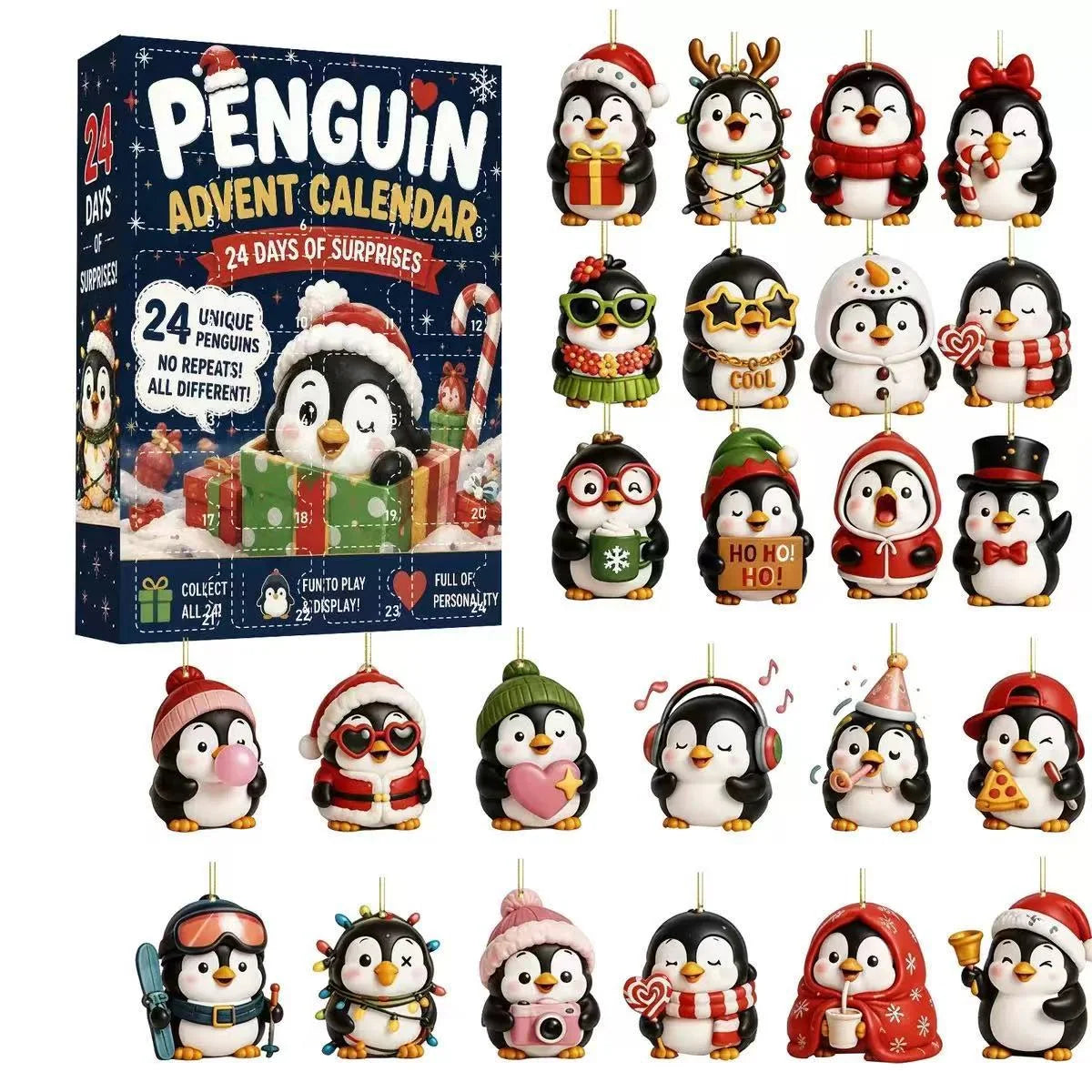 Penguin Advent Calendar 24 Days Collectible Figures
