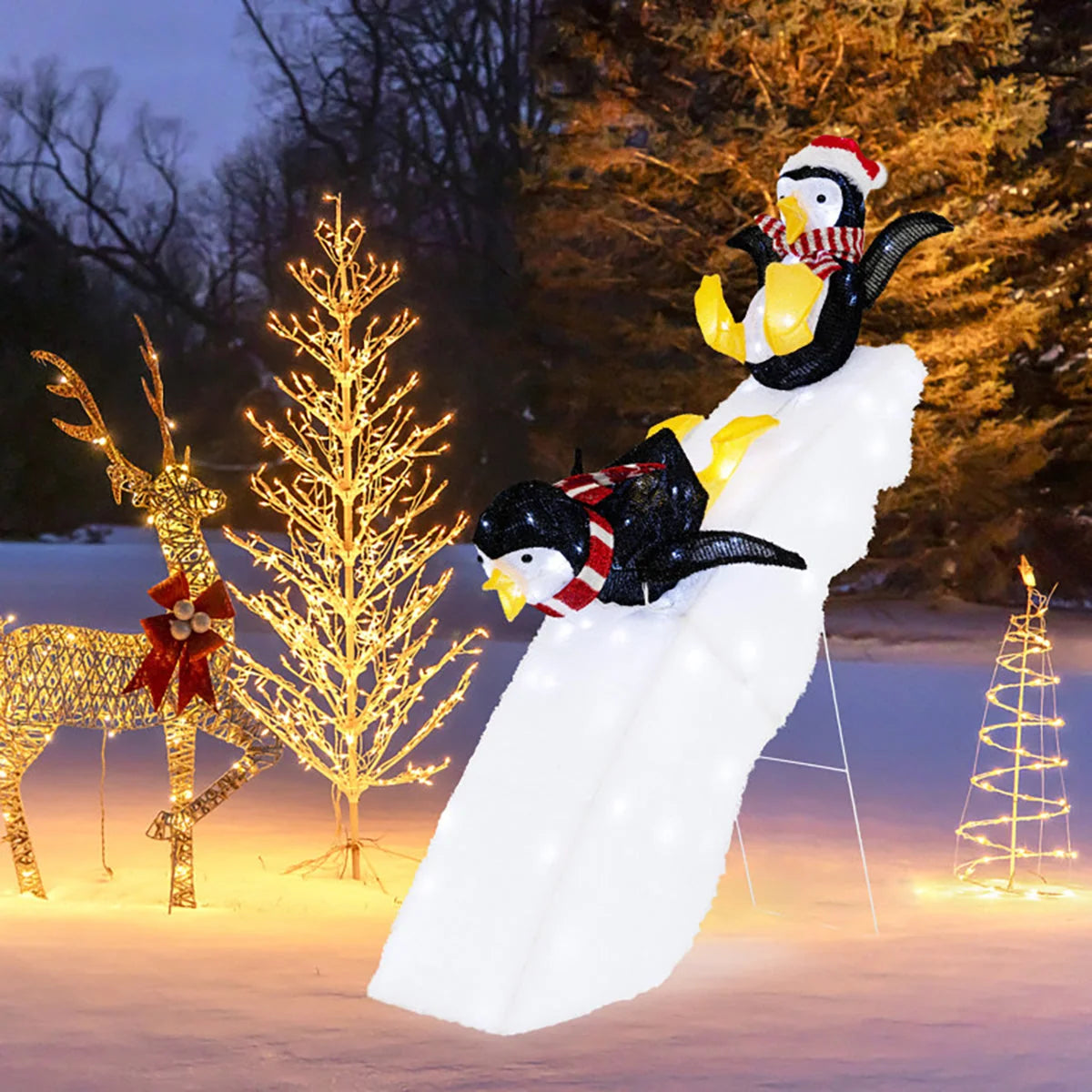 Penguin Christmas Decoration 130 LED Weatherproof 4 Ft Tall