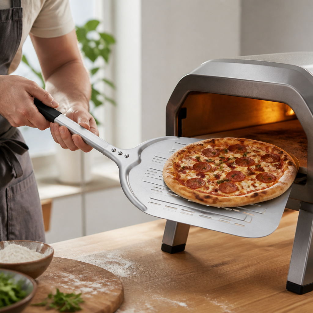 Perforated Aircraft-Grade Aluminum & Ergonomic Non-Slip Handle Pizza Peel