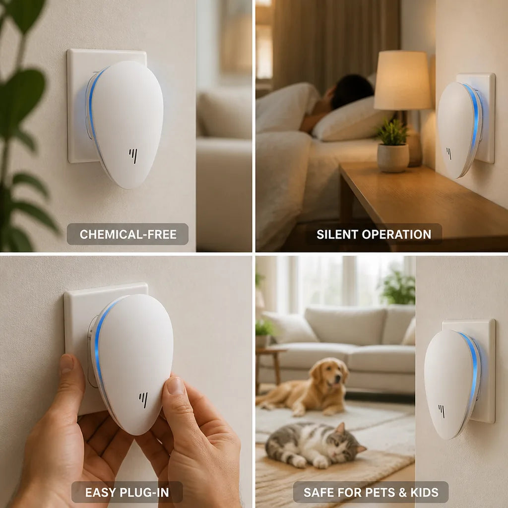 Pest Repeller Ultrasonic Silent Plug-In