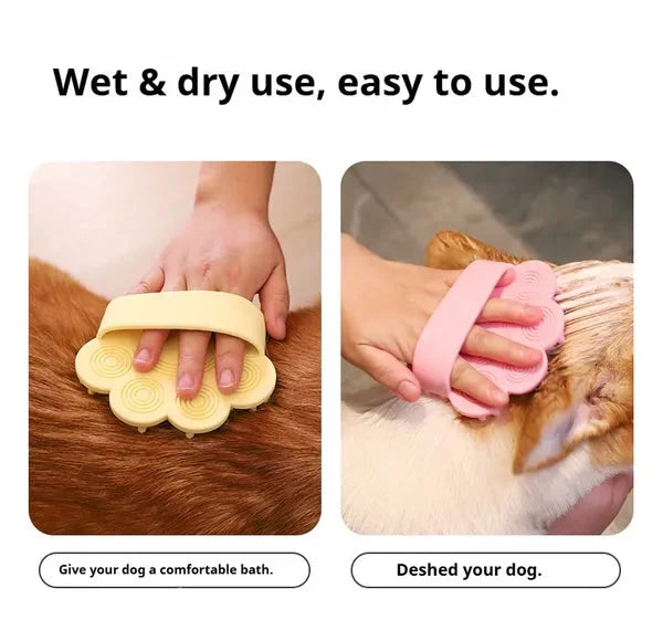 Pet Bath Brush Soft Silicone Tips Wet or Dry Use