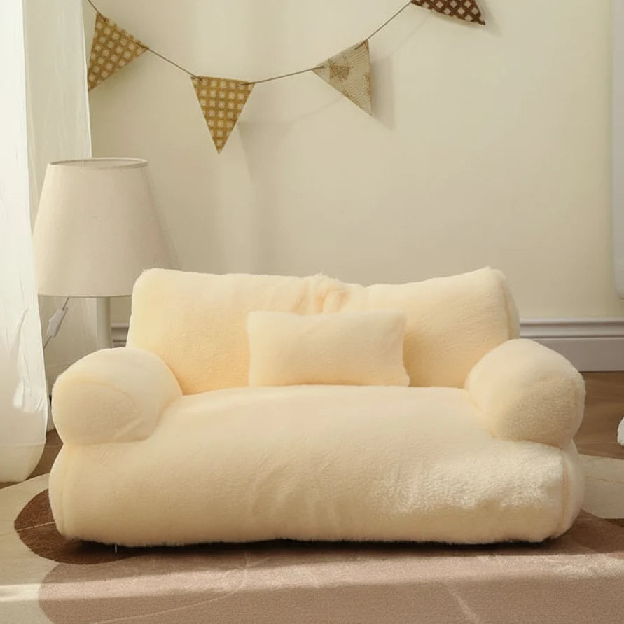 Pet Bed Ergonomic Raised Edge Removable Washable Cover