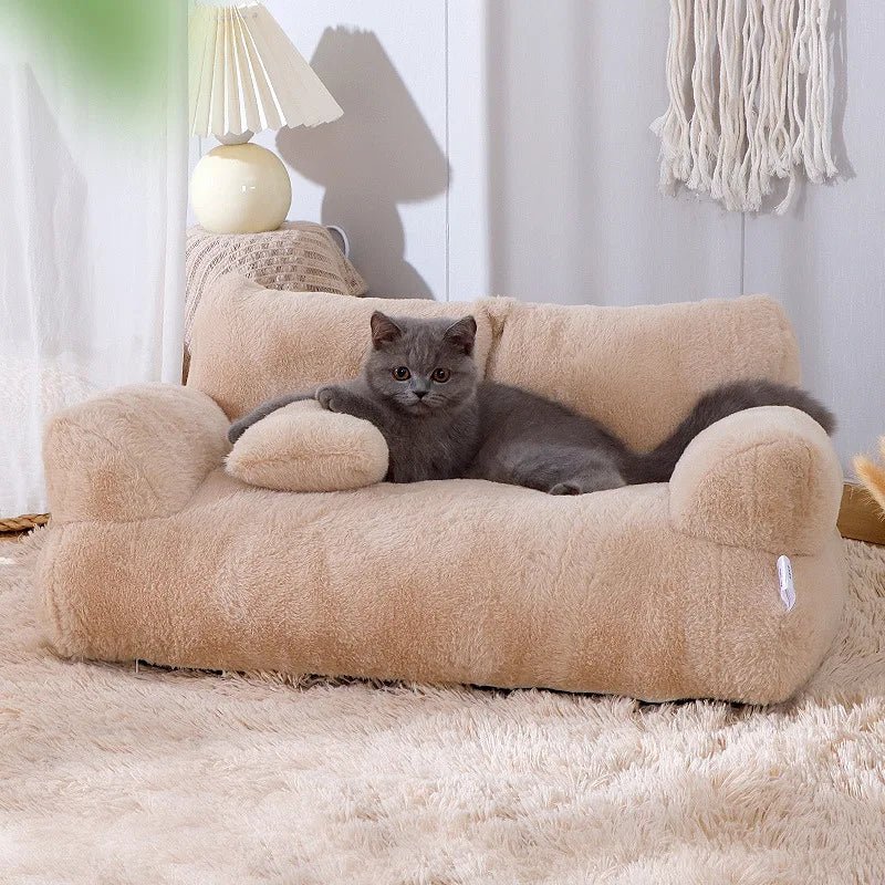 Pet Bed Ergonomic Raised Edge Removable Washable Cover