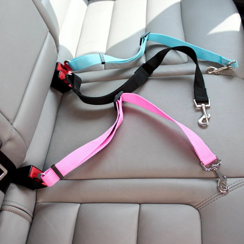 Pet Car Seat Belt Adjustable Quick-Release Nylon Restraint