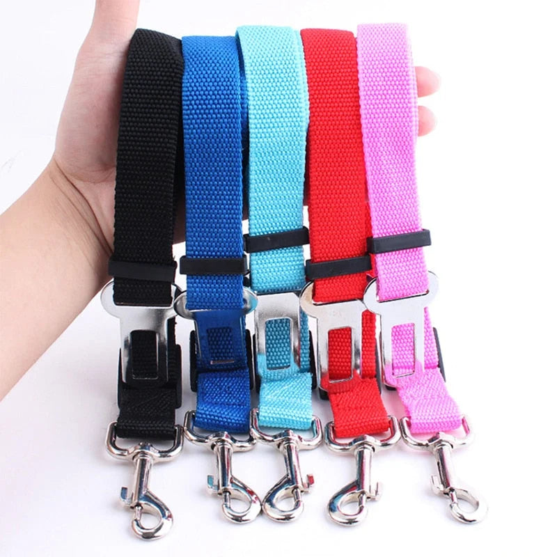 Pet Car Seat Belt Adjustable Quick-Release Nylon Restraint