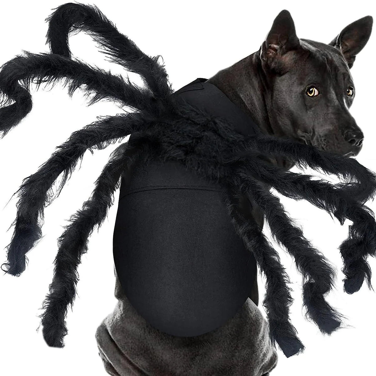 Pet Costume Spider Design Eight Movable Plush Legs Adjustable Velcro Straps