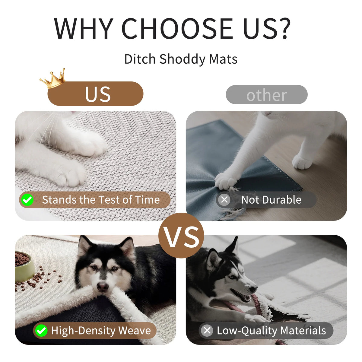 Pet Feeding Mat Soft Textured Non-Slip Easy-Clean Surface