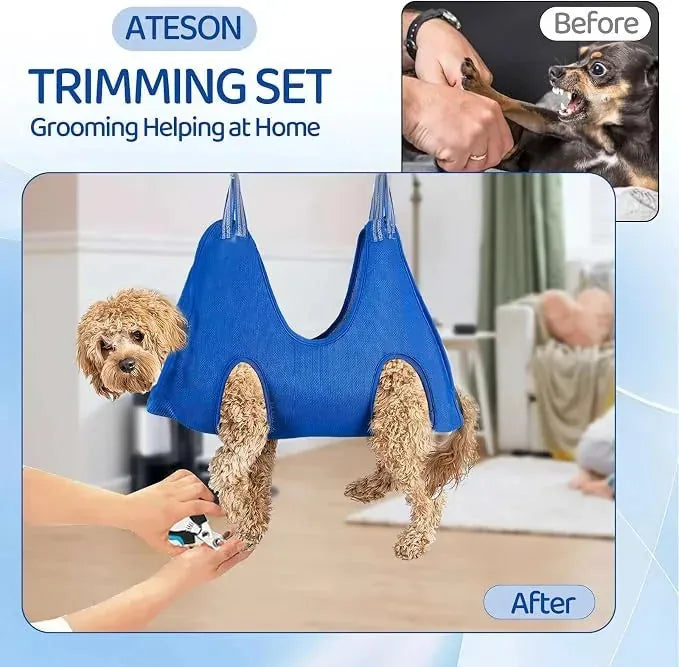 Pet Grooming Hammock Four-Leg Openings for Nail Trimming