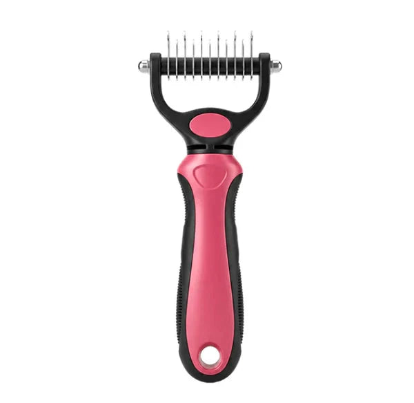 Pet Grooming Rake Two-Sided Detangling & Deshedding Gentle Teeth