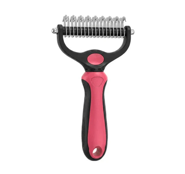 Pet Grooming Rake Two-Sided Detangling & Deshedding Gentle Teeth