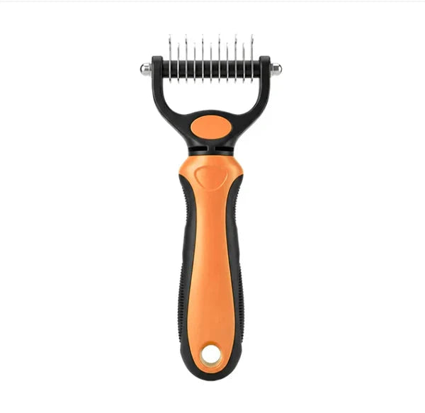 Pet Grooming Rake Two-Sided Detangling & Deshedding Gentle Teeth