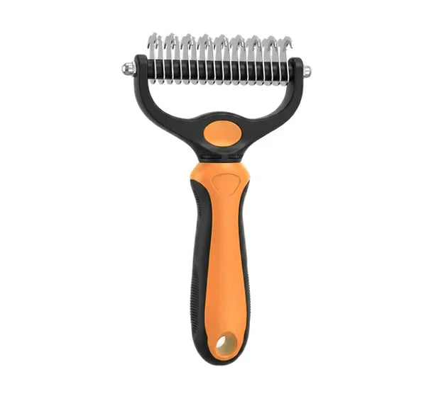 Pet Grooming Rake Two-Sided Detangling & Deshedding Gentle Teeth