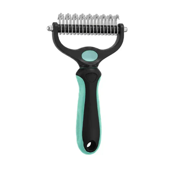 Pet Grooming Rake Two-Sided Detangling & Deshedding Gentle Teeth