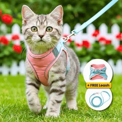 Pet Harness and Leash Reflective Suede Secure Buckle