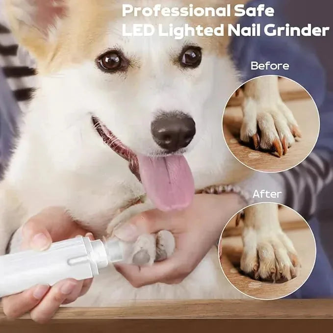 Pet Nail Trimmer LED Light 2-in-1 Rechargeable Quiet Operation