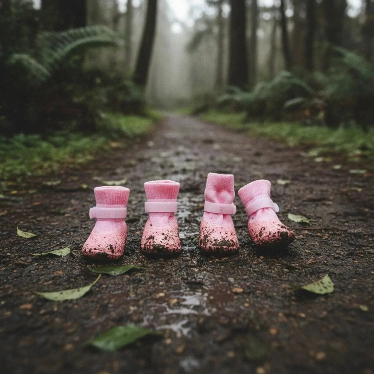 Pet Rain Boots Flexible Rubber Set of 4