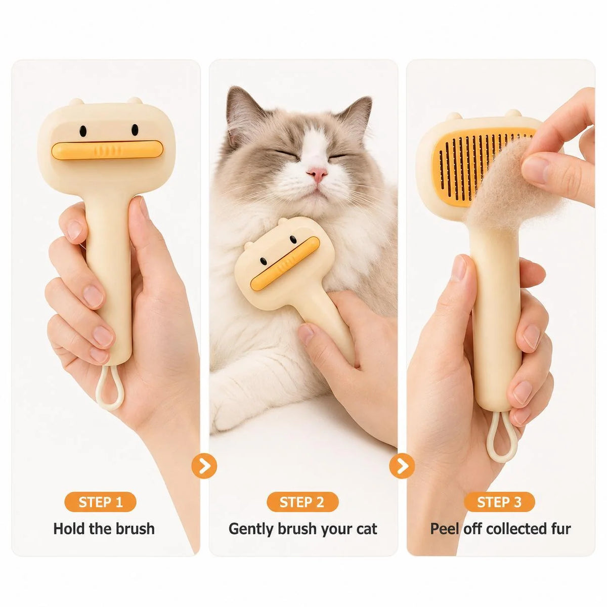 Pet Slicker Brush Self-Cleaning Rounded Pin Tips
