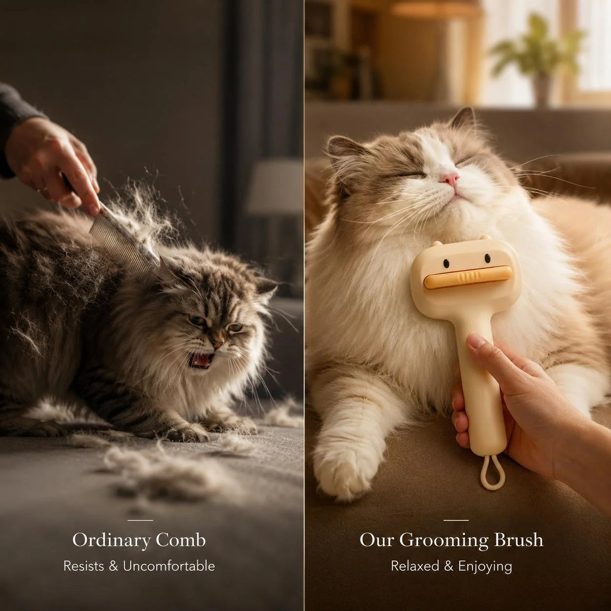 Pet Slicker Brush Self-Cleaning Rounded Pin Tips