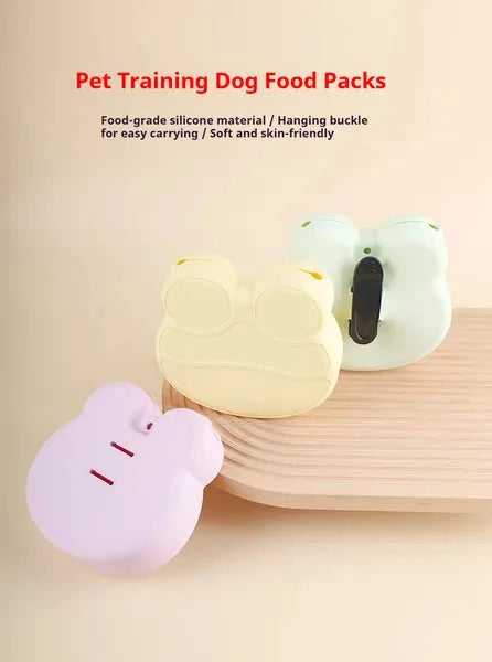 Pet Treat Pouch Food-Grade Silicone Squeeze-Open Clip-On