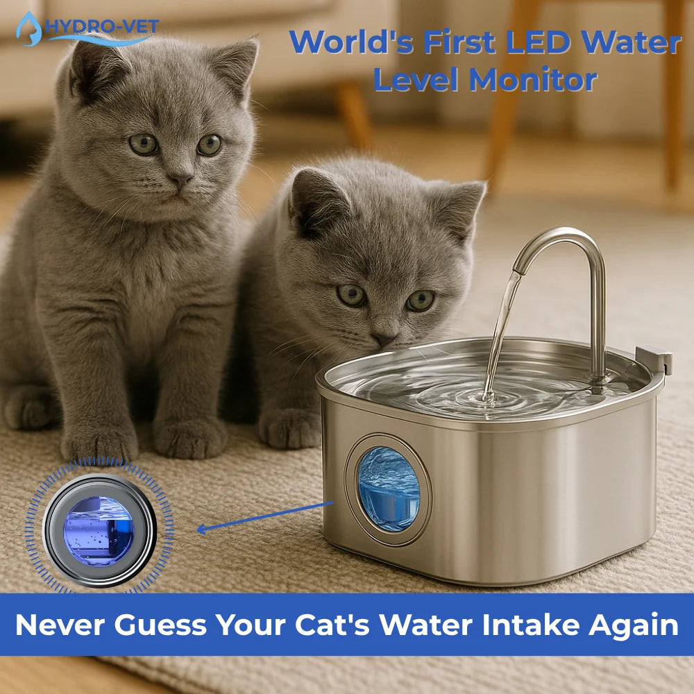 Pet Water Fountain 5-Stage Filtration Stainless Steel Whisper-Quiet