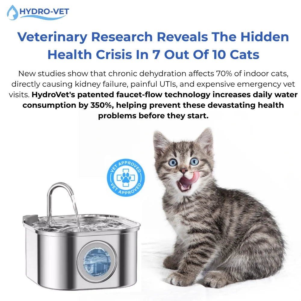 Pet Water Fountain 5-Stage Filtration Stainless Steel Whisper-Quiet