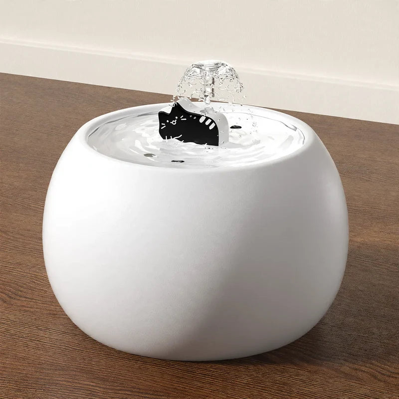 Pet Water Fountain Ceramic Filtered Flowing Water
