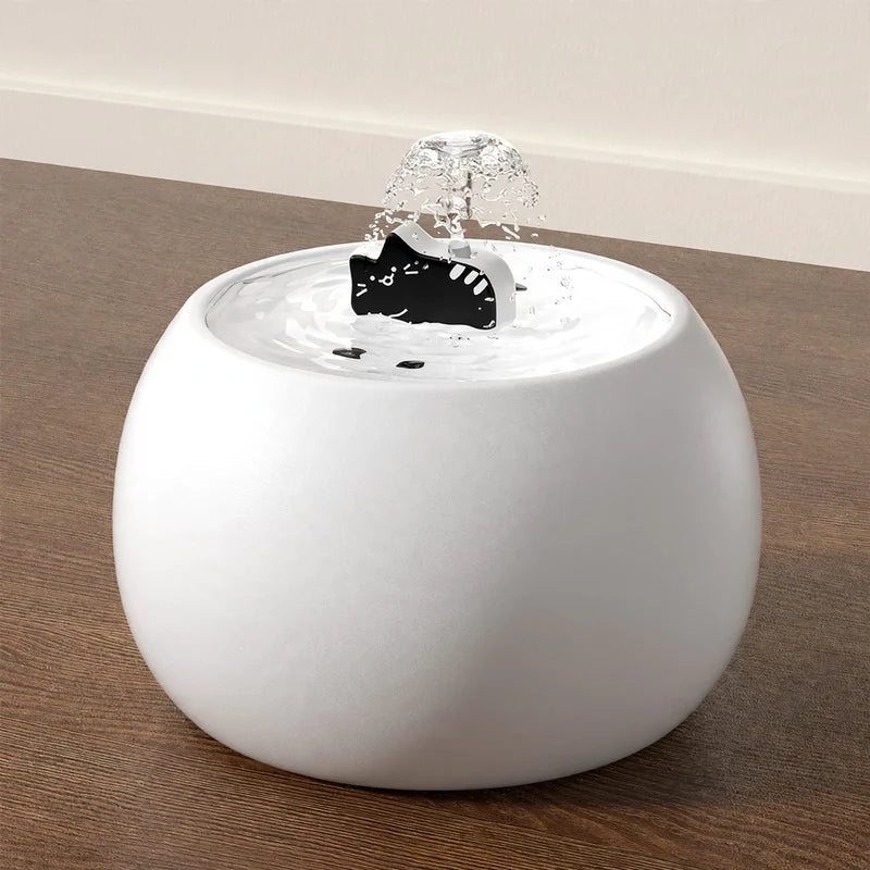 Pet Water Fountain Ceramic Filtered Flowing Water