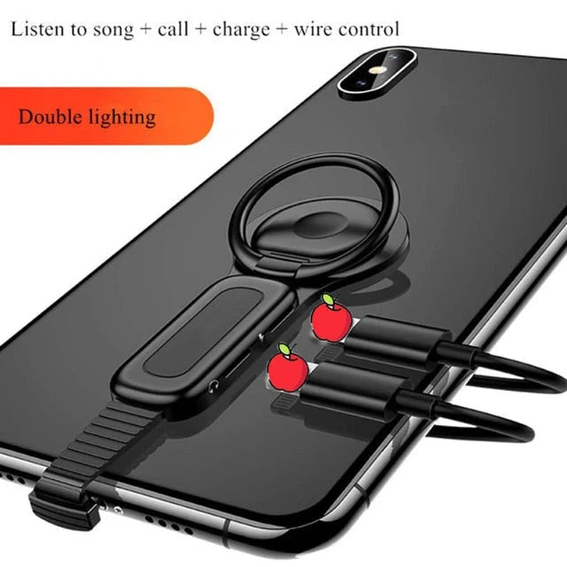 Phone Audio Adapter 2A Fast Charging Adjustable Ring Holder
