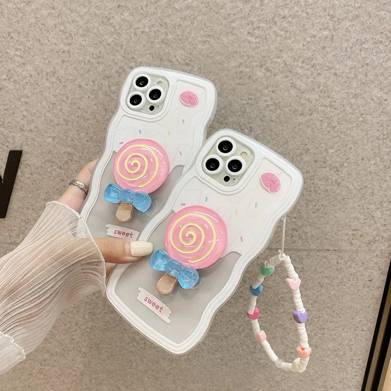 Phone Case 3D Heart Design Drop & Shock Resistant TPU Silicone