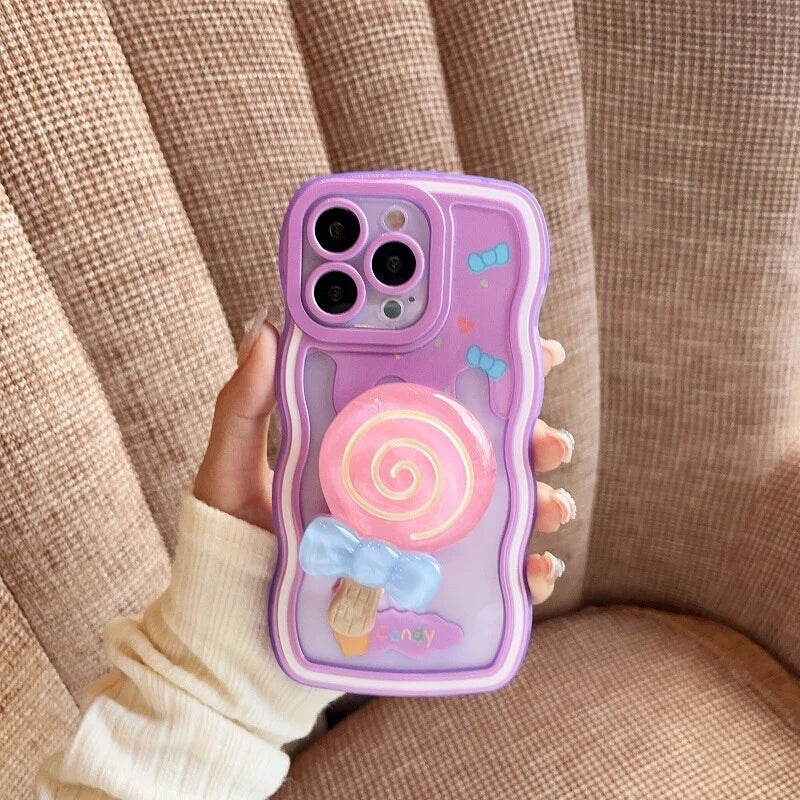 Phone Case 3D Heart Design Drop & Shock Resistant TPU Silicone