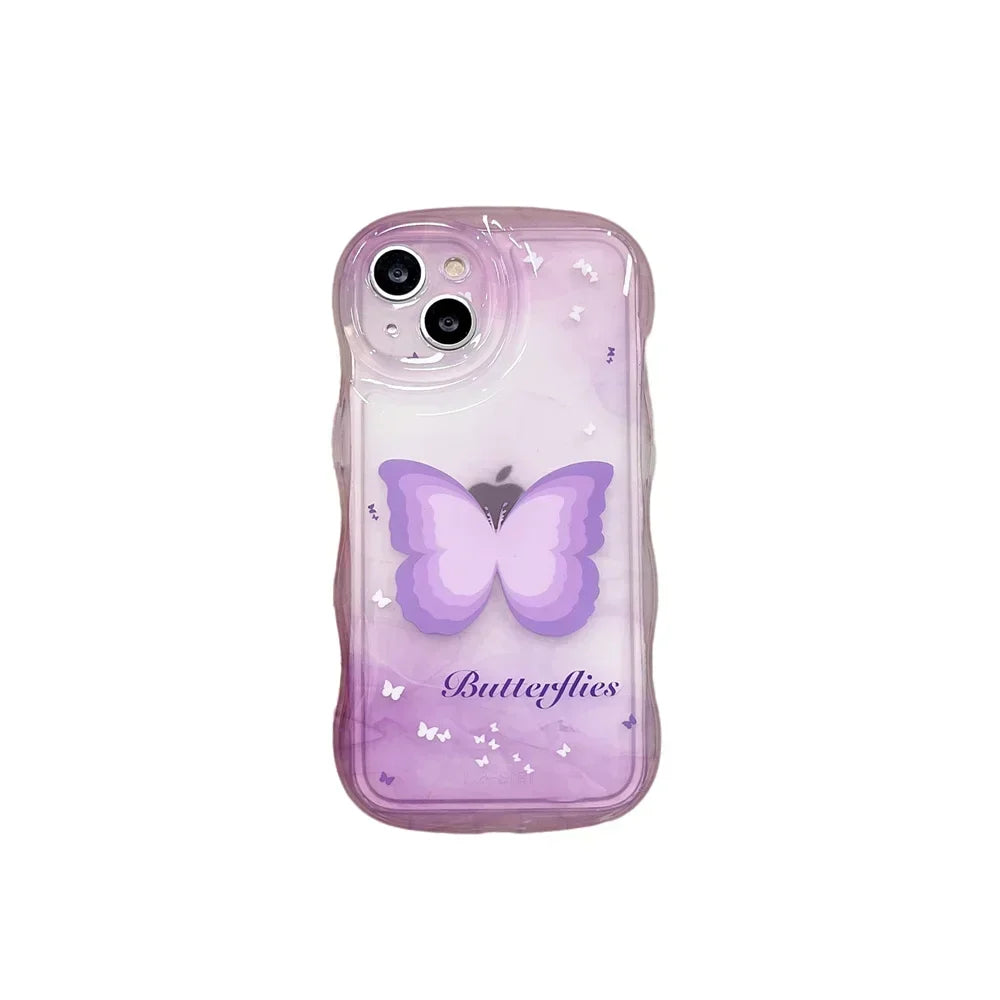 Phone Case Butterfly Design Full-Coverage Shock-Resistant TPU