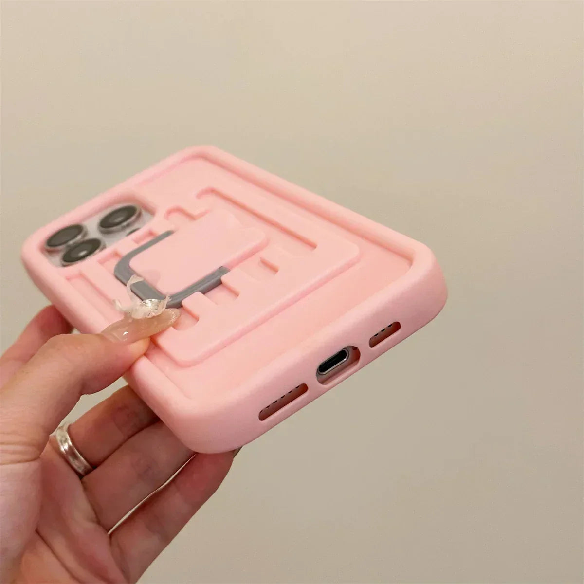 Phone Case Crossbody Soft Silicone Detachable Strap Storage Compartment
