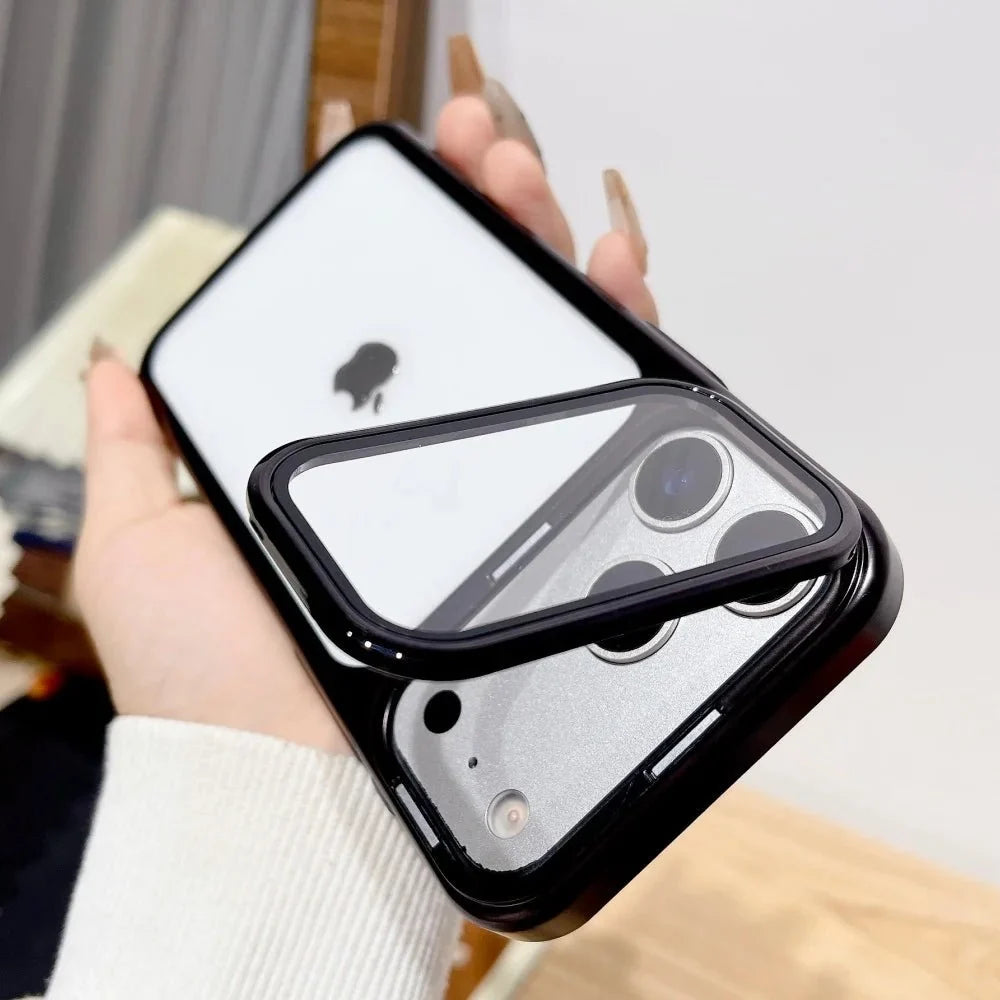 Phone Case Foldable Camera Stand Glass Camera Protection