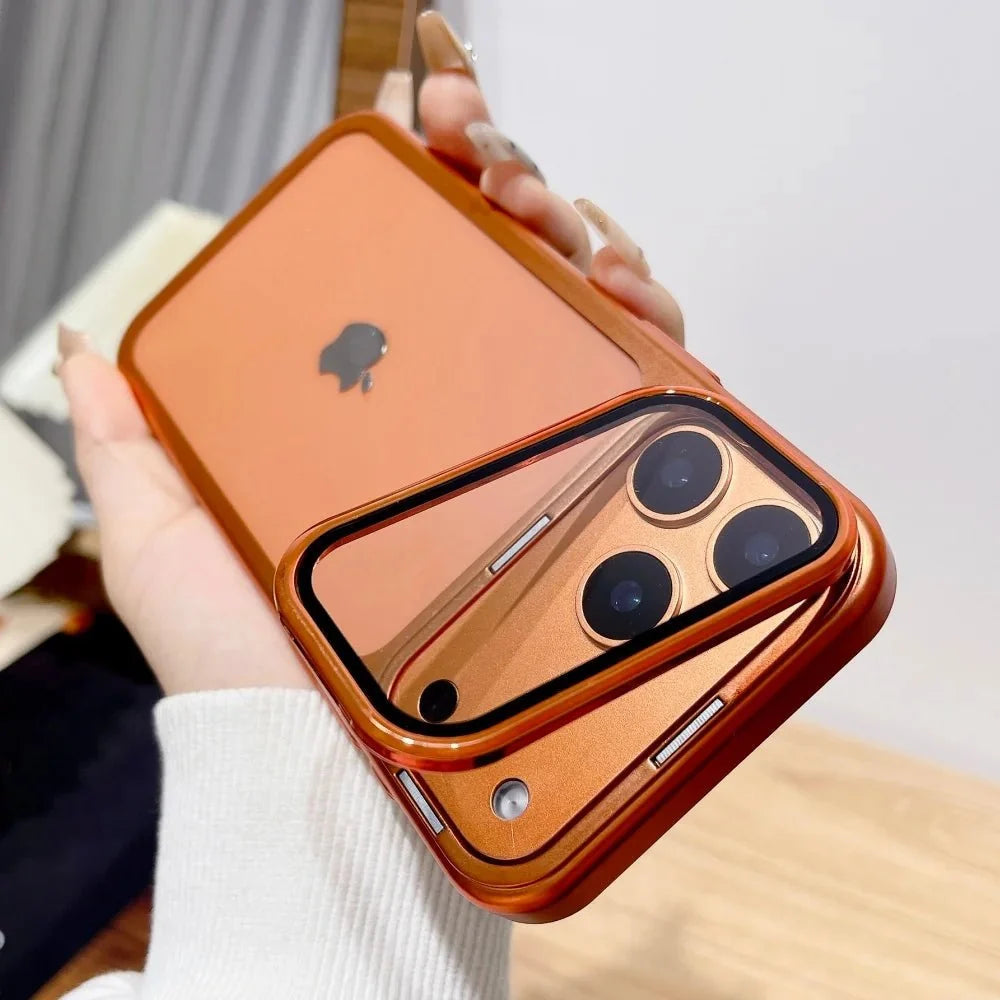 Phone Case Foldable Camera Stand Glass Camera Protection