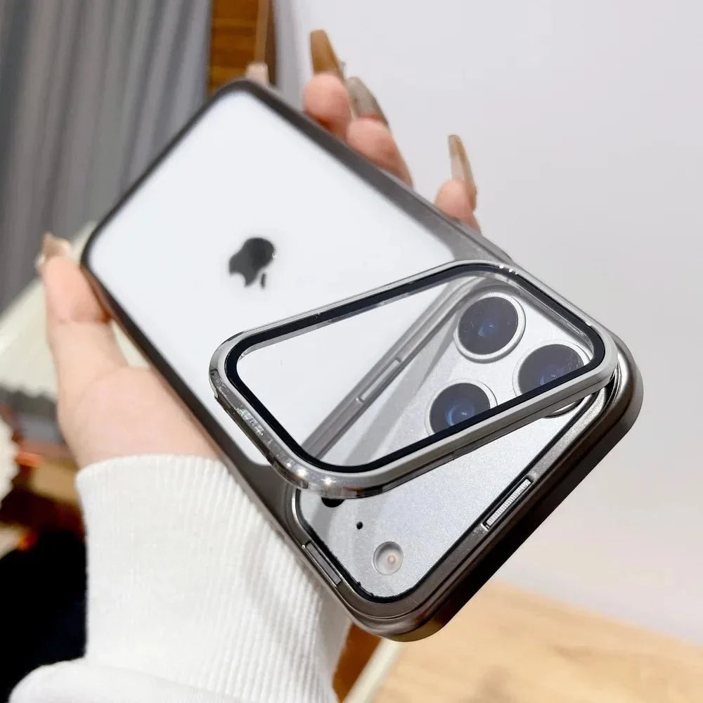 Phone Case Foldable Camera Stand Glass Camera Protection