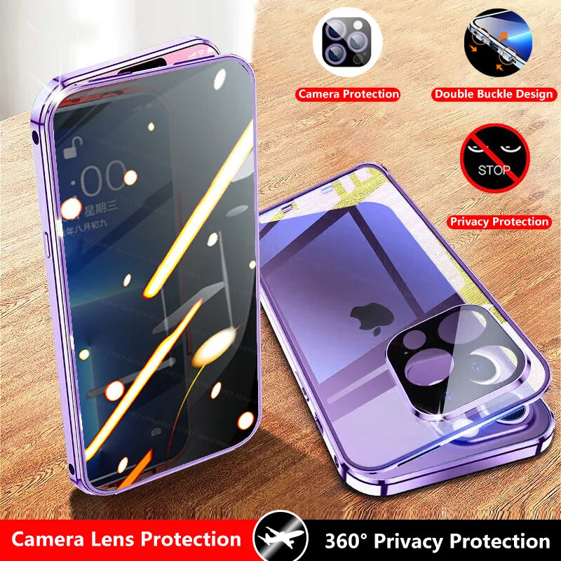 Phone Case Full-Coverage Privacy Screen Magnetic Closure