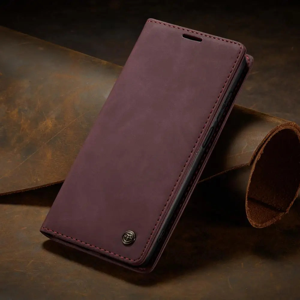 Phone Case Magnetic Flip Cover Card Holder & Adjustable Stand