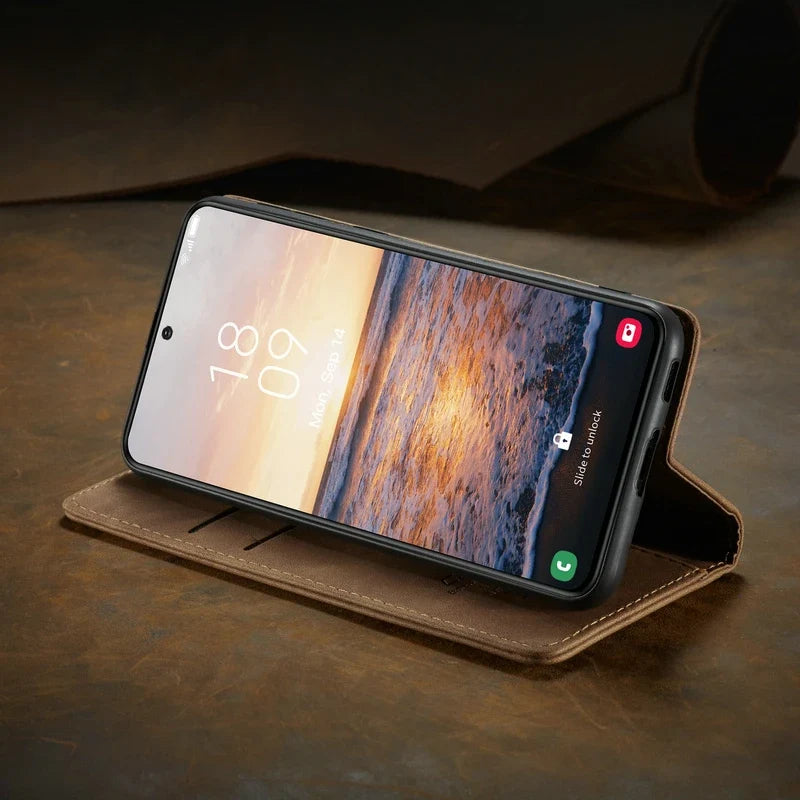 Phone Case Magnetic Flip Cover Card Holder & Adjustable Stand