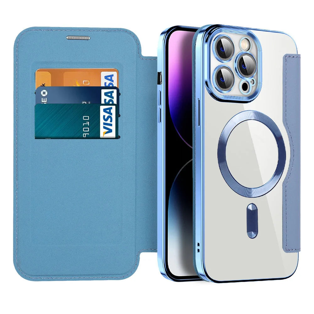 Phone Case Magnetic Flip RFID-Blocking Wallet Stand
