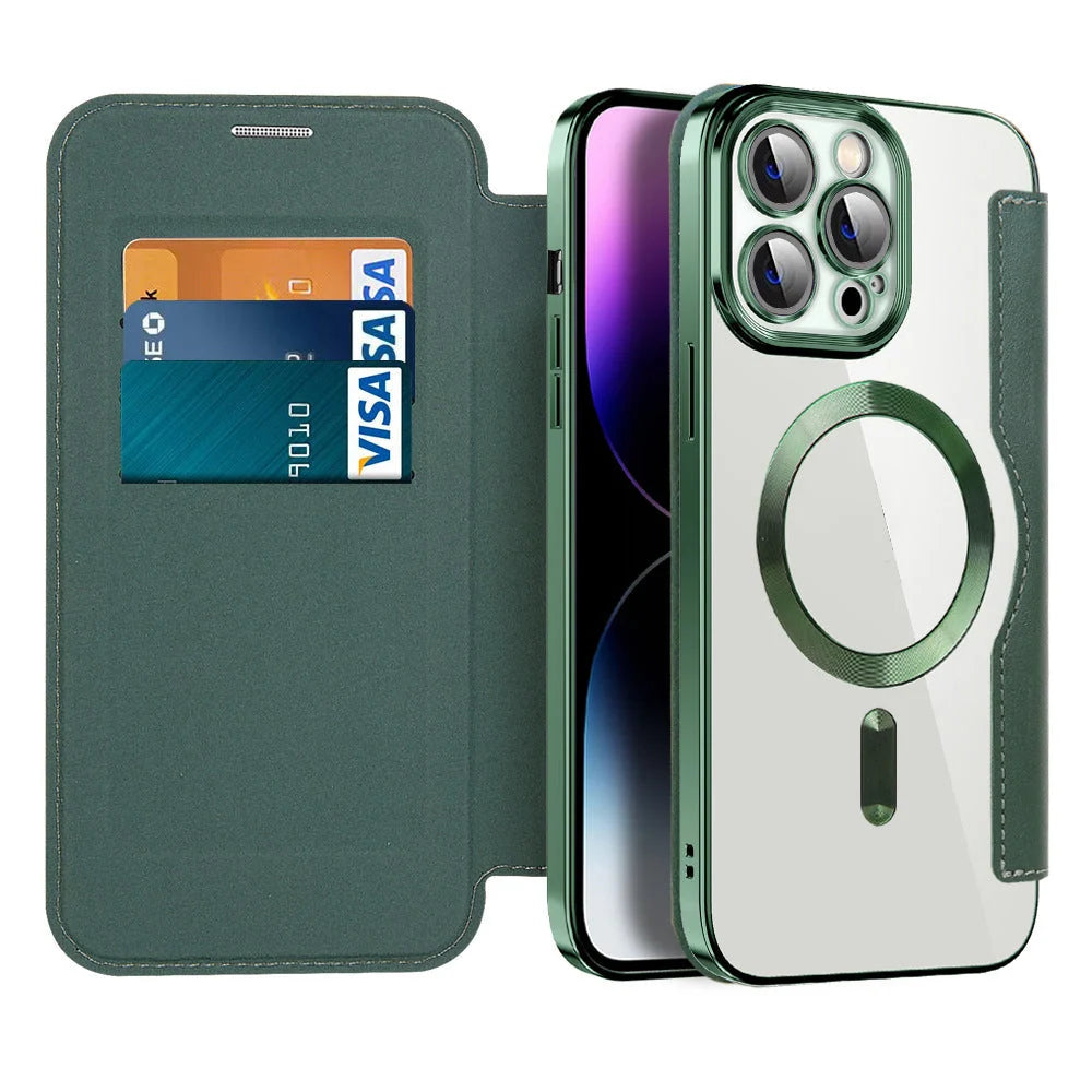 Phone Case Magnetic Flip RFID-Blocking Wallet Stand