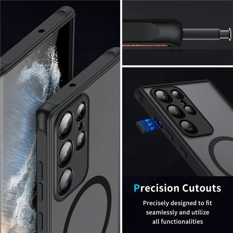 Phone Case Magnetic Ring Shockproof Protection Frosted Matte Finish