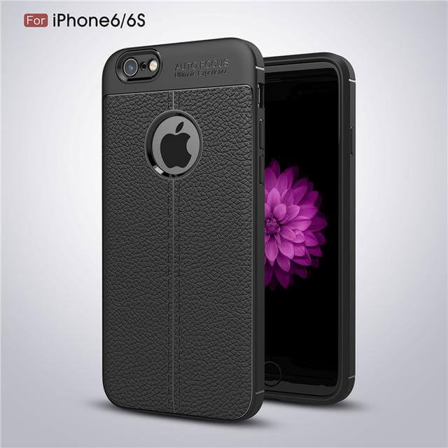 Phone Case Shockproof Silicone Carbon Fiber Matte Finish