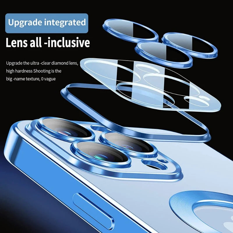 Phone Case Silicone Magnetic Charging Compatible Camera Lens Protection