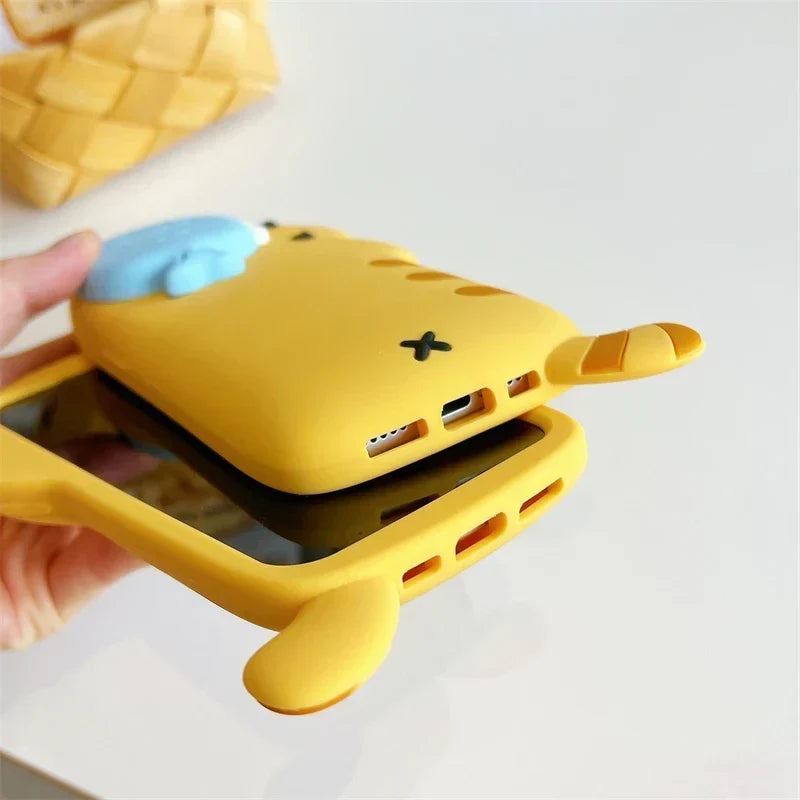Phone Case Silicone Raised Cat Design With Removable Fish Detail