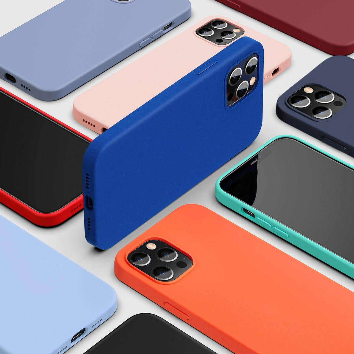 Phone Case Silicone Shock-Resistant Raised Edge Protection