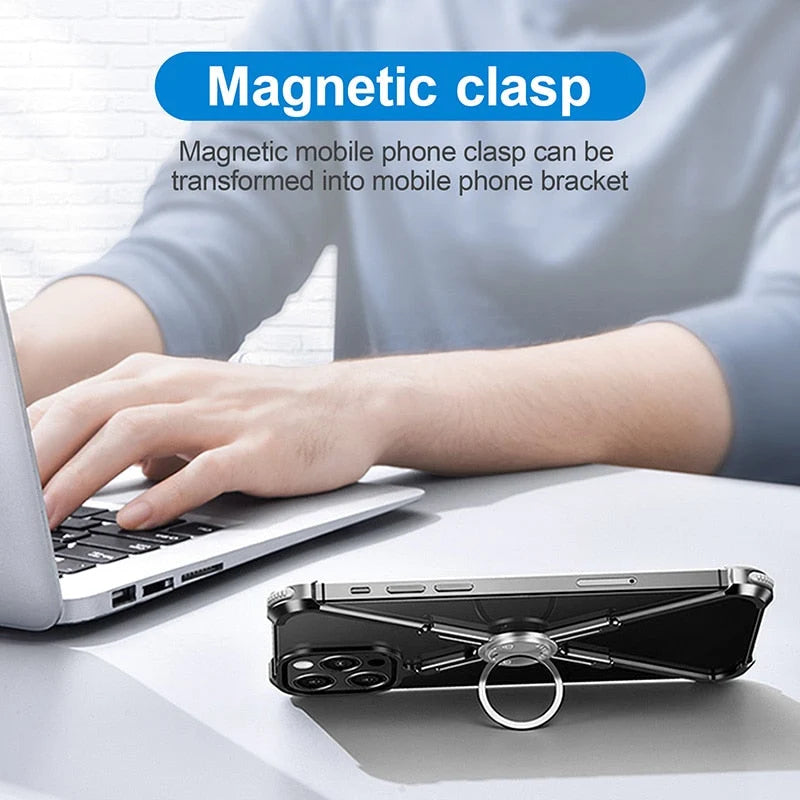 Phone Case Slim Metal X-Frame Magnetic Stand