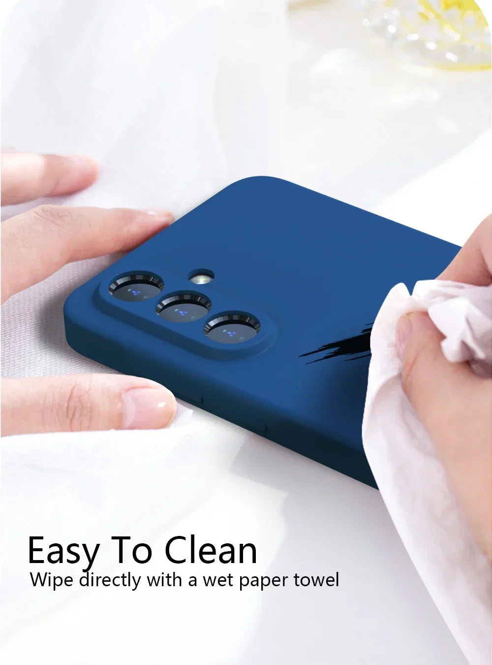 Phone Case Slim Silicone Shock-Absorbing Raised Screen & Camera Edges