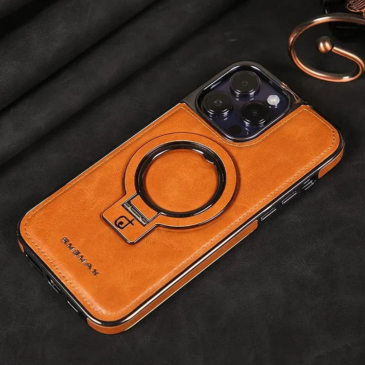 Phone Case Textured Grip Foldable Kickstand & Magnetic Ring