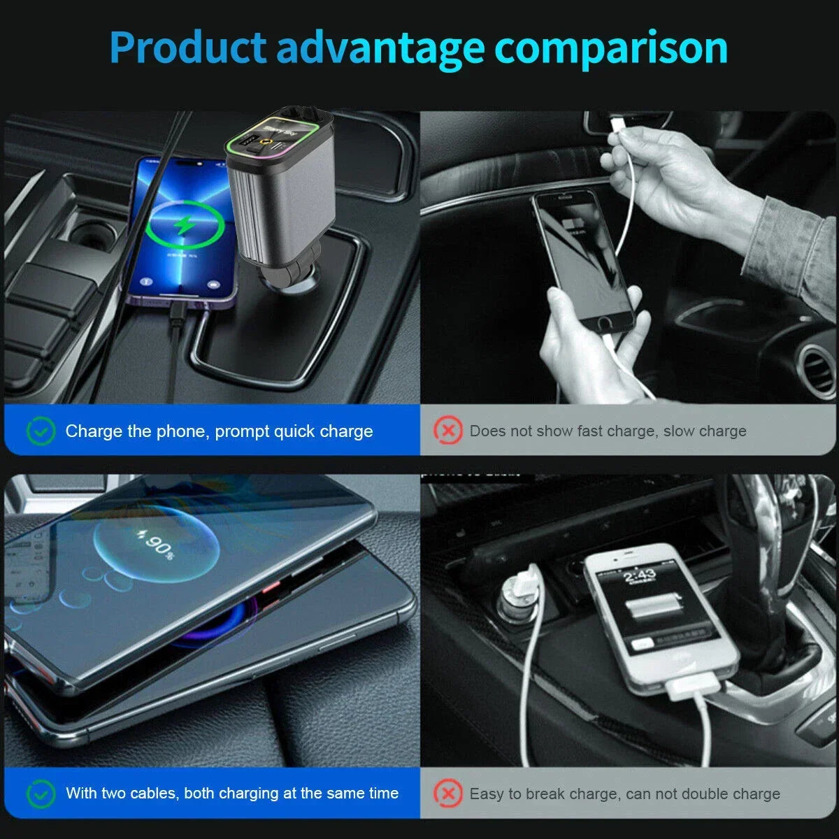 Phone Charger Starry Sky Projector Retractable Cable