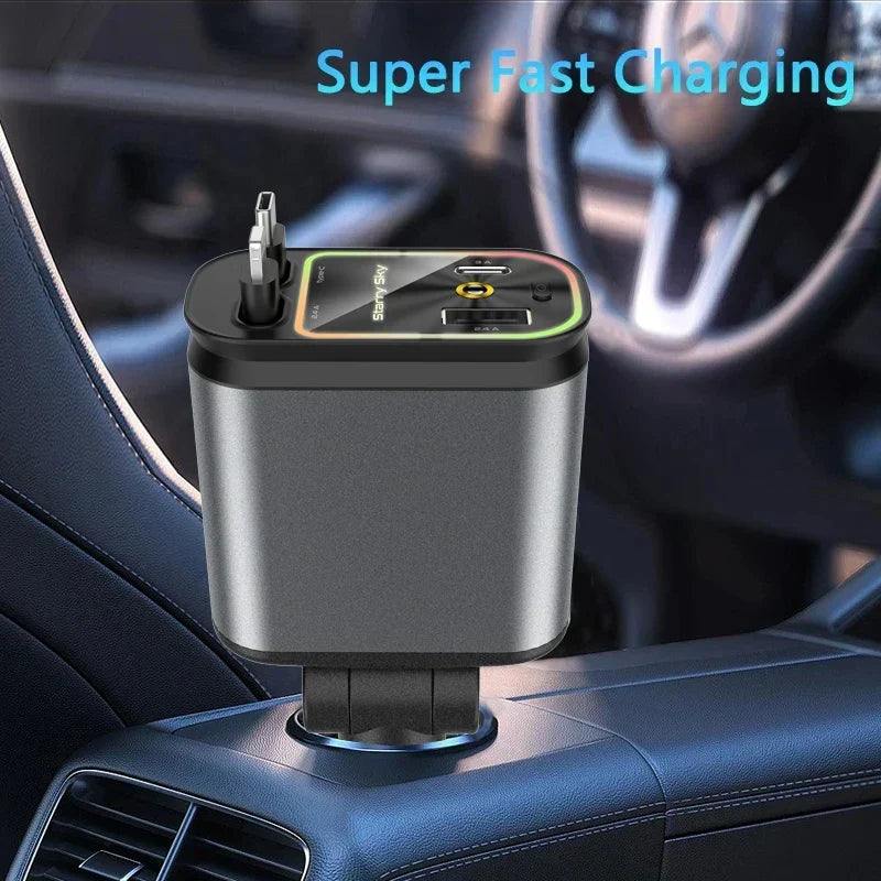 Phone Charger Starry Sky Projector Retractable Cable